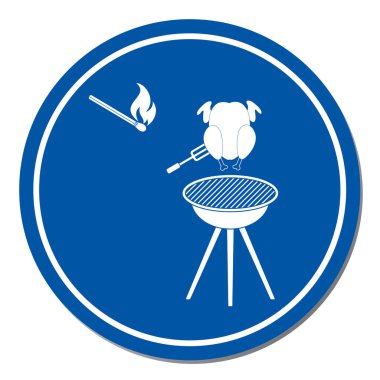 Izgara tavuk simgesi. Vektör illustratio