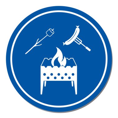 Mangal, Zephyr'i ve sosis simgesi. Vektör illustratio