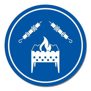 Kebap simgesi olan mangal ızgarası. Vektör illustratio