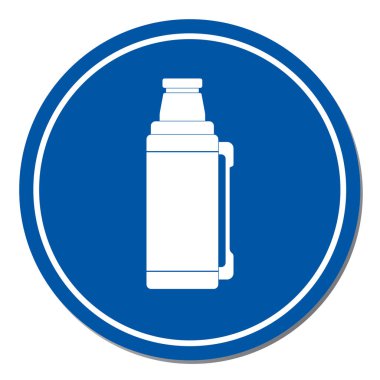 Kamp ve ekipman hiking, termos konteyner simgesi. Vektör illustratio