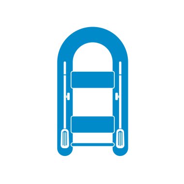 Şişme tekne kürek basit simgesi ile izole