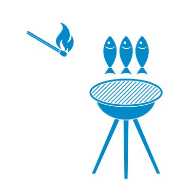 Izgara balık simgesi. Vektör illustratio