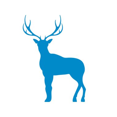 Geyik silüeti. Düz geyik simgesi