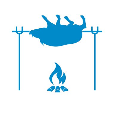 Izgara domuz simgesi. Vektör illustratio