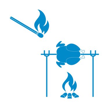 Izgara tavuk simgesi. Vektör illustratio