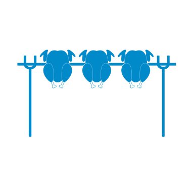 Izgara tavuk simgesi. Vektör illustratio