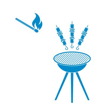 Izgara Kebap simgesi. Vektör illustratio