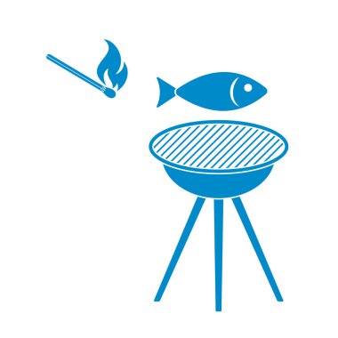 Izgara balık simgesi. Vektör illustratio