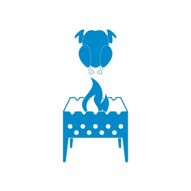 Mangal şiş ve tavuk simgesi. Vektör illustratio