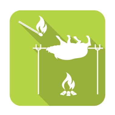 Izgara domuz simgesi. Vektör illustratio