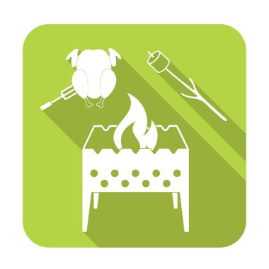 Mangal, Zephyr'i ve tavuk simgesi. Vektör illustratio