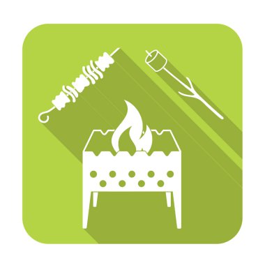 Mangal, Zephyr'i ve Kebap simgesi. Vektör illustratio