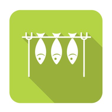 Izgara balık simgesi. Vektör illustratio