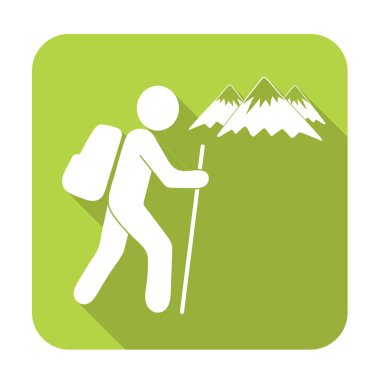 Simge illüstrasyon izole vektör işareti işaret hiking