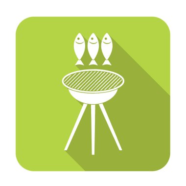 Izgara balık simgesi. Vektör illustratio