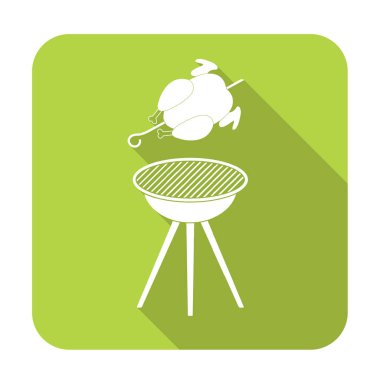 Izgara tavuk simgesi. Vektör illustratio