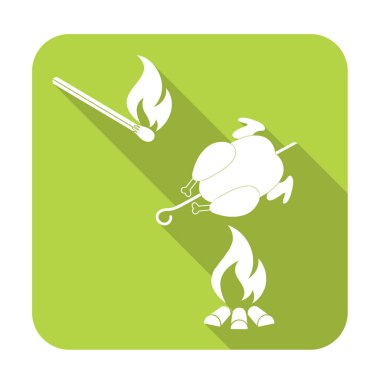 Izgara tavuk simgesi. Vektör illustratio