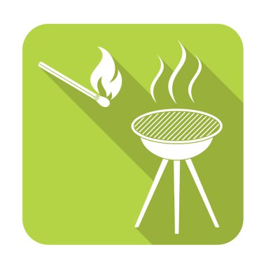 Barbekü simgesi. Düz vektör illustratio