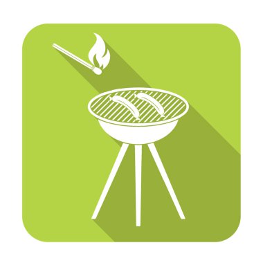 Mangal sucuk simgesi. Vektör çizim