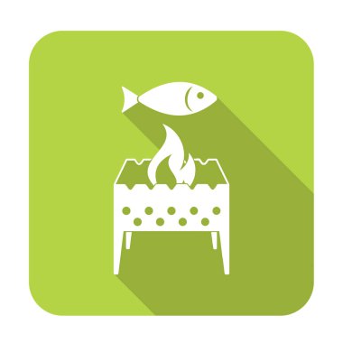 Izgara balık simgesi. Vektör illustratio