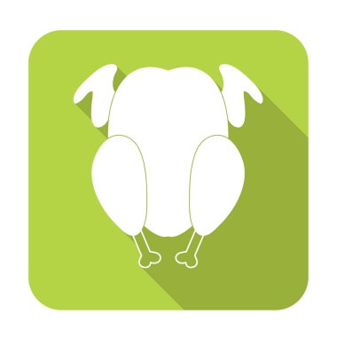 Izgara tavuk simgesi. Vektör illustratio