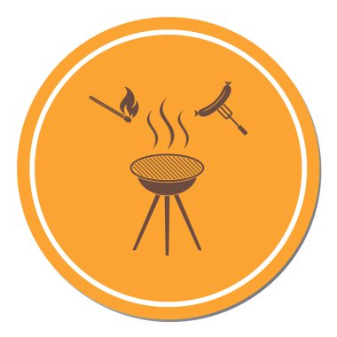 Mangal sucuk simgesi. Vektör çizim