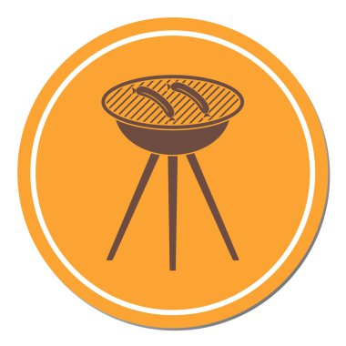 Mangal sucuk simgesi. Vektör çizim