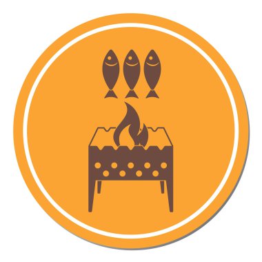 Izgara balık simgesi. Vektör illustratio