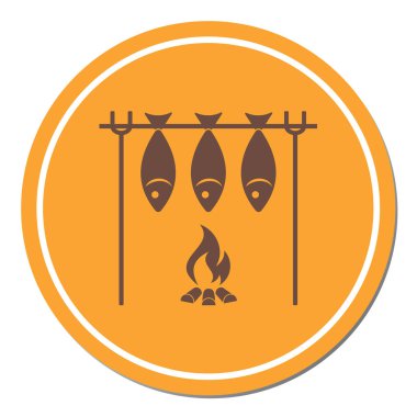 Izgara balık simgesi. Vektör illustratio