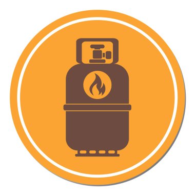 Kamp gaz şişesi simgesi. Düz simgesi izole. Vektör illustratio