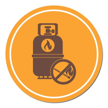 Kamp gaz şişesi simgesi. Düz simgesi izole. Vektör illustratio