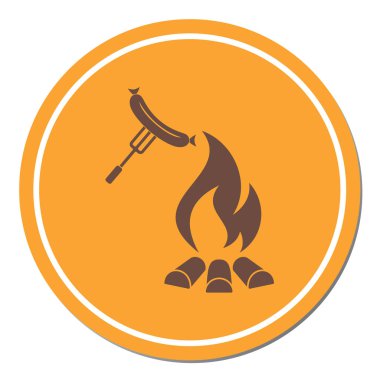 Mangal sucuk simgesi. Vektör çizim