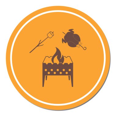 Mangal, Zephyr'i ve tavuk simgesi. Vektör illustratio