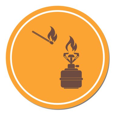 Kamp simge vektör soba. Vektör çizim