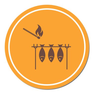 Izgara balık simgesi. Vektör illustratio