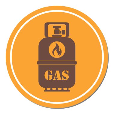 Kamp gaz şişesi simgesi. Düz simgesi izole. Vektör illustratio