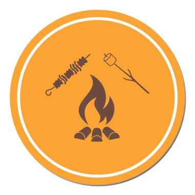 Mangal, Zephyr'i ve Kebap simgesi. Vektör illustratio