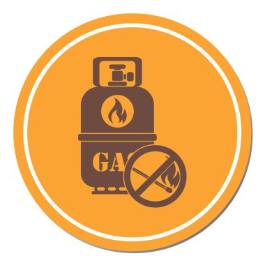 Kamp gaz şişesi simgesi. Düz simgesi izole. Vektör illustratio