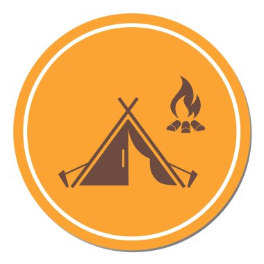 Stilize simge Turizm çadır. Vektör illustratio