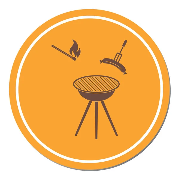 Icône Saucisse Barbecue Illustration Vectorielle — Image vectorielle