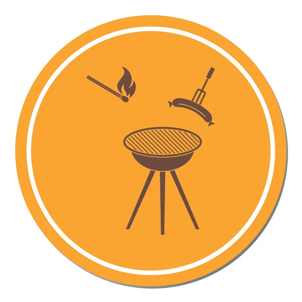 Icono Salchicha Barbacoa Ilustración Vectorial — Vector de stock