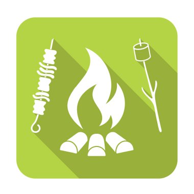 Izgara zephyr ve Kebap simgesi. Vektör illustratio