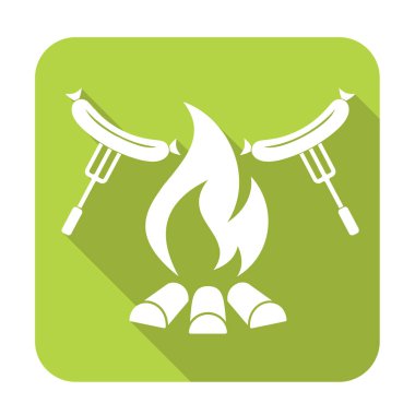 Izgara sosis simgesi. Vektör illustratio