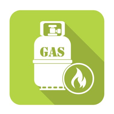 Kamp ocağı gaz şişesi simge vektör ile. Vektör çizim