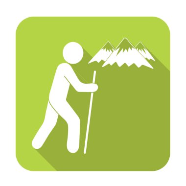 Simge illüstrasyon izole vektör işareti işaret hiking