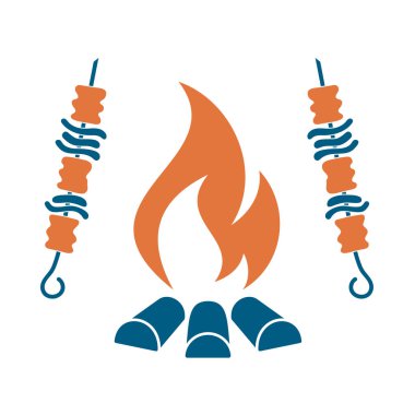 Izgara Kebap simgesi. Vektör illustratio