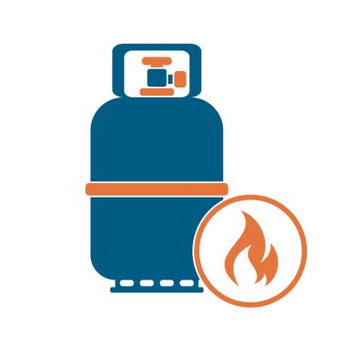 Kamp gaz şişesi simgesi. Düz simgesi izole. Vektör illustratio