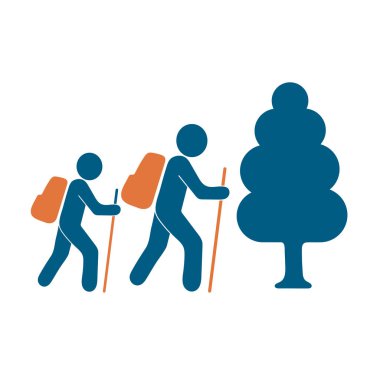 Simge illüstrasyon izole vektör işareti işaret hiking