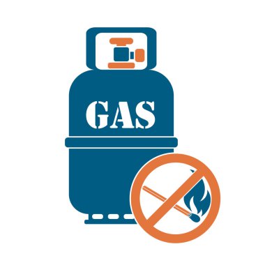 Kamp gaz şişesi simgesi. Düz simgesi izole. Vektör illustratio