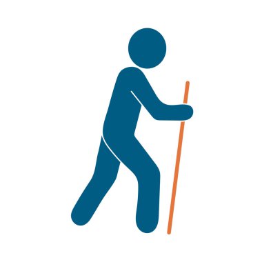 Simge illüstrasyon izole vektör işareti işaret hiking